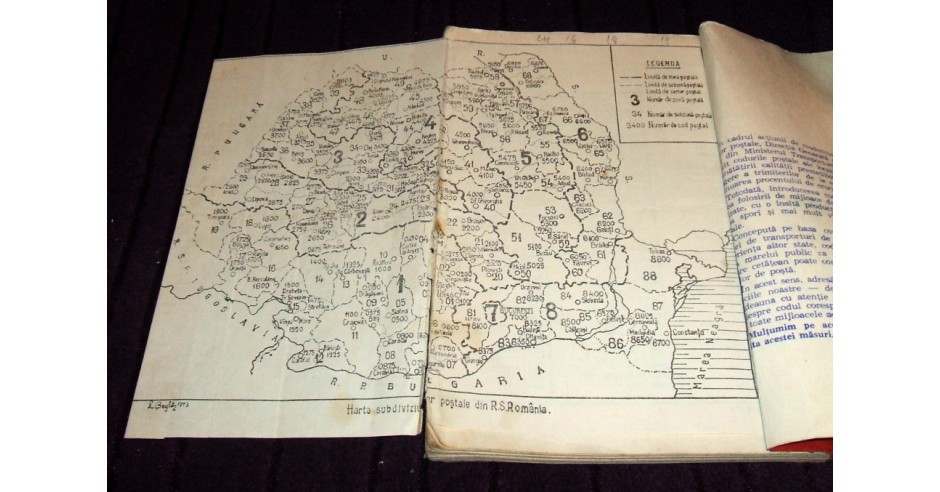 Codul postal al localitatilor din RSR editie 1974, DGPTT, Posta Romana ...