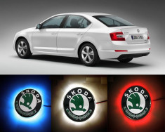 NOU! Emblema LED Skoda 82-88mm tunning auto piese foto