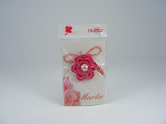 Martisor Brosa Crosetat Manual Pinks Flower foto