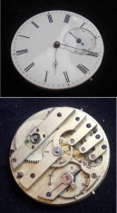 Mecanism si cadran ceas buzunar tip Lepine esapament cilindru, sec. XIX foto