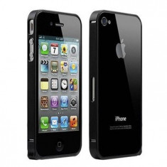 Bumper iPhone 4 4S Aluminiu 0.7mm Black foto