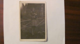 GE - Ilustrata fotografie veche Predeal femeie catel exterior 1930 necirculata