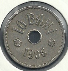 ROMANIA 10 BANI 1906 , litera J - Monetaria Hamburg [9] livrare in cartonas foto