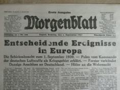 WWII - INVAZIA POLONIEI SI ANEXAREA DANZIG-ului - 1 SEPT 1939 - MORGENBLATT foto