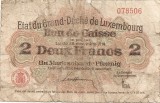 Luxembourg Luxemburg 2 Franci Francs 1914 Uzata