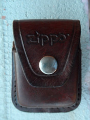 Husa bricheta Zippo, din piele naturala, originala foto