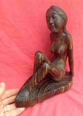 Arta Africana - Nud Femeie din lemn de Macore (par african) !!! foto