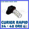 BEC AUTO LED LEDURI HB3 CREE 50W LUMINI DE ZI DRL FAZA LUNGA (FLASH) PROIECTOARE, Universal