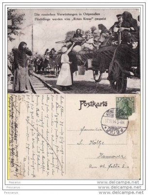 Carte postala-tema militara,razboi, WWI- Rusia, Germania-Crucea Rosie foto