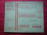Carte Postala - Mandat ,neexpediat dar completat ,Franta