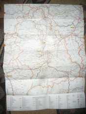 Harta Judetului Hunedoara - Pliant turistic 1979 foto