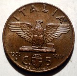 A.022 ITALIA VITTORIO EMANUELE III 5 CENTESIMI 1936 RARA, Europa, Bronz