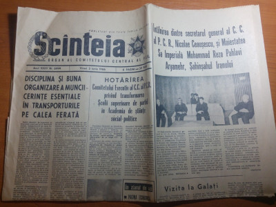 ziarul scanteia 3 iunie 1966-intalnirea dintre ceausescu si sahinsahul iranului foto