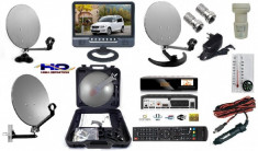 FOCUS SAT+ANTENA PLIABILA+TV 24cm Camion,Camping,Rulota- 12 v foto