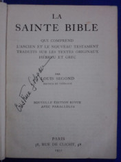La Sainte Bible - Louis Segond 1931 / R4P3S foto