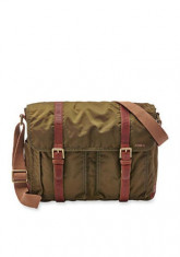 GEANTA FOSSIL WASHED NYLON MESSENGER OLIVE foto