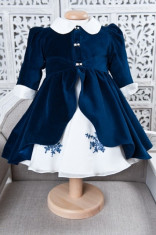 Palton botez fete Amelie (Culoare: albastru, Imbracaminte pentru varsta: 3 - 6 luni - 68 cm) foto
