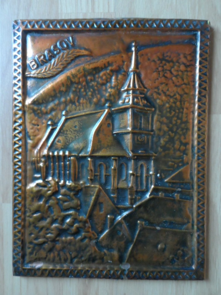 Metaloplastie, realizata manual pe tabla de cupru, Biserica Neagra - Brasov  | arhiva Okazii.ro