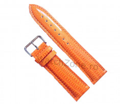 Curea de ceas Piele Portocalie Orange imp Crocodil Curea ceas 22mm Curea Orange foto