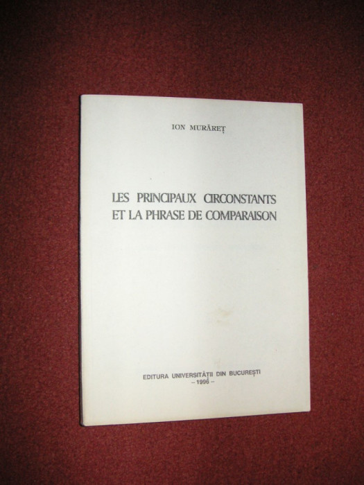 Ion Muraret - Les principaux Circonstants et la phrase de comparaison