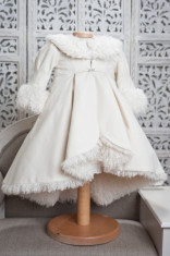 Palton botez fete Printesa Zapezilor (Culoare: ivoire, Imbracaminte pentru varsta: 0 - 3 luni - 62 cm) foto