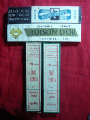 Colectie 4 Cutii vechi- Mine Creion Pix Toison D&amp;#039;)r ,Koh-I-Moor si 2 Red Refills foto
