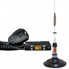 Kit statie radio CB CRT One si antena PNI ML70 cu magnet foto