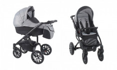 Carucior 3 in 1 Holland Black W1 (Gri cu Negru) Bebetto foto