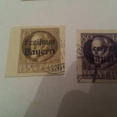 gemania/bayern 1919 ludwig/ 2 v.nedantelate stampilate/63 euro