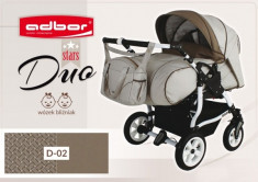 Carucior multifunctional pentru gemeni Duo Stars D02 (Crem cu Maro) Adbor foto