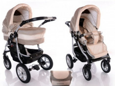 Carucior 2 in 1 Coral Crem cu Cappuccino Kerttu foto