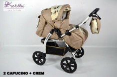 Carucior multifunctional Tiger 2 (Cappuccino cu Crem) Kerttu foto