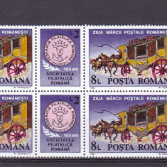 Romania ,Ziua marcii postale 91 bloc de 4 ,nr lista 1271.