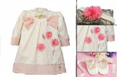 Set botez iarna Pink Poppies 0-1 luni Atelier Bebe foto