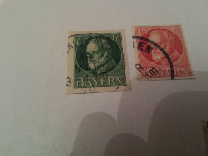 germania/bayern 1914-20 ludwig nedant stampilate/2 v./32 euro