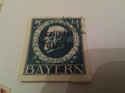germania/bayern 1919 ludwig/1 v. nedantelata stampilata/50 euro foto