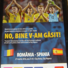 Program Meci Fotbal Romania - Spania 27.03.2016 Cluj-Napoca