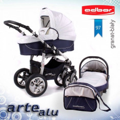 Carucior 3 in 1 Arte Alu 3x3 97 (Bleumarin cu Alb) Adbor foto