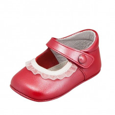 Pantofi din piele perlata rosie 16 (9.5 cm) Leon Shoes foto