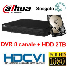 Kit DVR HDCVI Tribrid 8 canale 1080P HCVR5108H-S2 cu HDD 2TB inclus foto