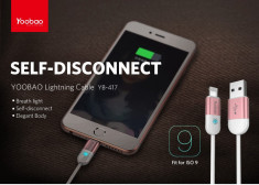 Cablu 8 Pin Lightning iPhone 5 5C 5S 6 6S 6/6S Plus YB-417 Black Yoobao 1m foto