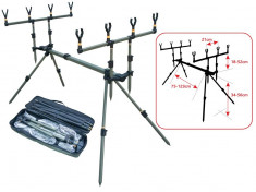 Rod Pod Baracuda 4 Pentru 4 Lansete Picioare Ajustabile + Geanta Transport foto