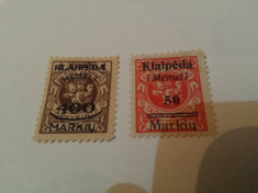germania/memel 1923 blazoane / 2v. nestampilate / 13 euro foto