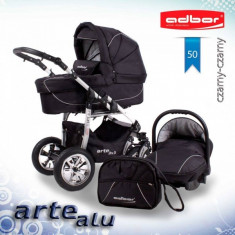 Carucior 3 in 1 Arte Alu 3x3 50 (Negru) Adbor foto