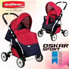 Carucior sport Oskar Sport K07 (Grafit si Rosu cu buline) Adbor foto