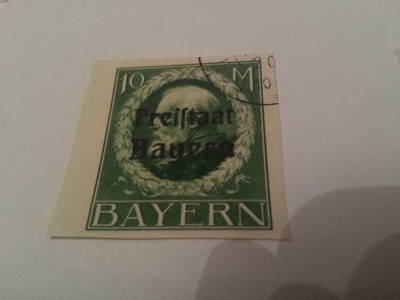 germania/bayern 1919 ludwig/ 1v. nedantelata stampilata/ 85 euro foto