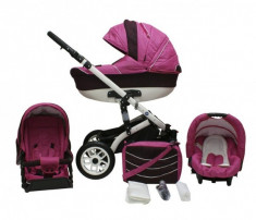 Carucior 3 in 1 Stars Bianco 05 (Magenta Jeans cu Lana) Kummer foto