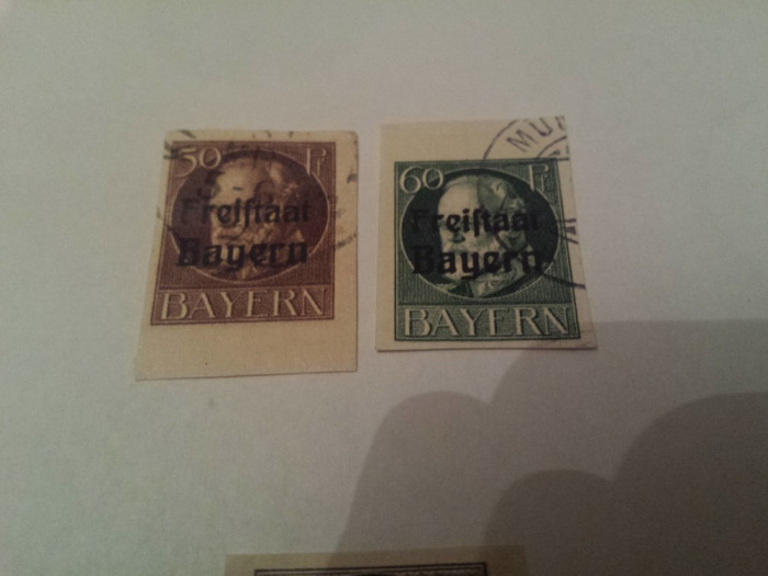 germania/bayern 1919 ludwig/ 2 v.nedantelate stampilate/ 36 euro