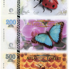 RARR : ATLANTIC FOREST - COALA NETAIATA 100 + 200 + 500 AVES 2016 - UNC/ INSECTE