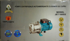 Pompa de apa de suprafata 1.5KW JET 100SS bobinaj cupru capac INOX foto